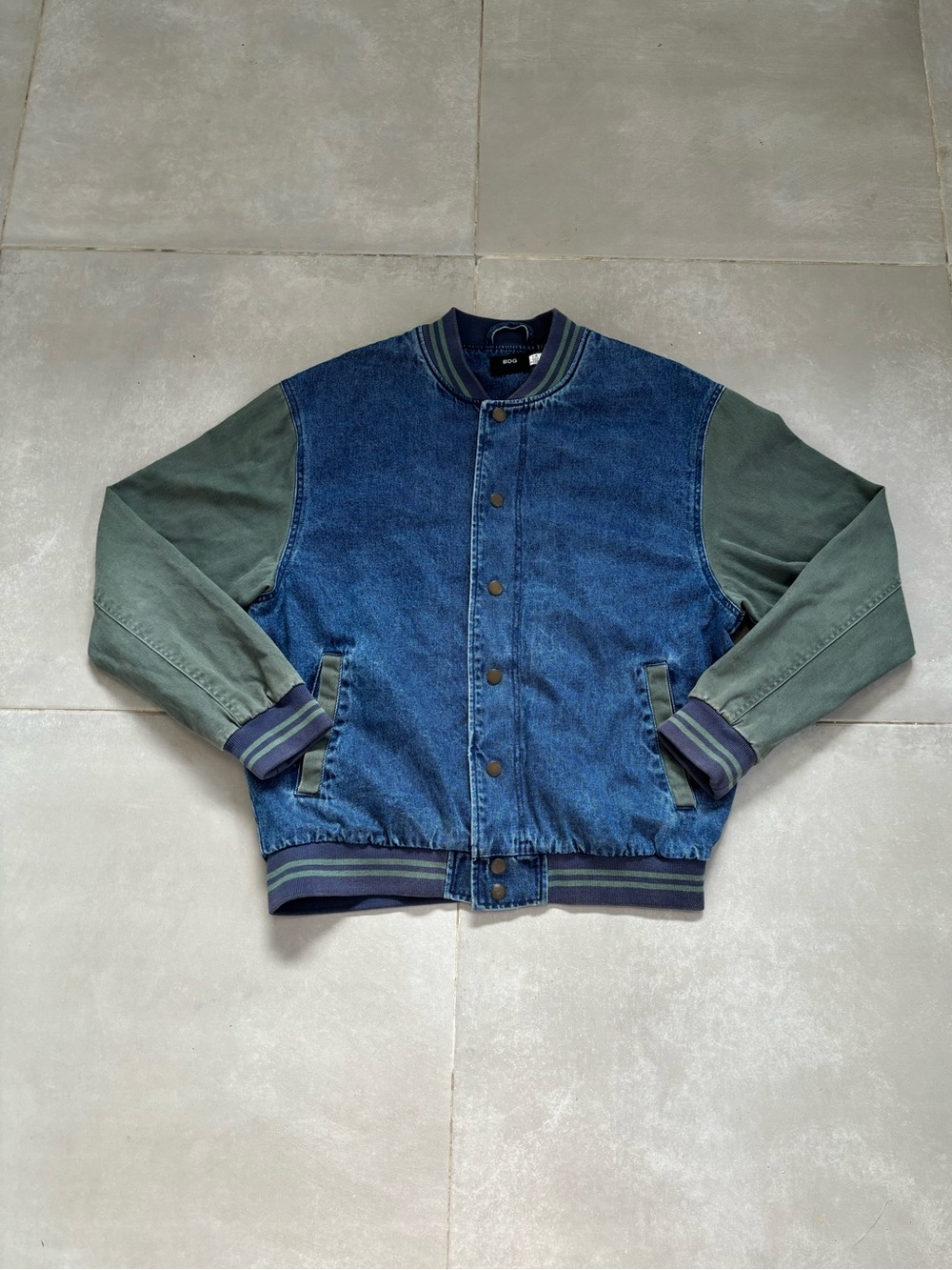 BDG BLUE & GREEN VARSITY JACKET